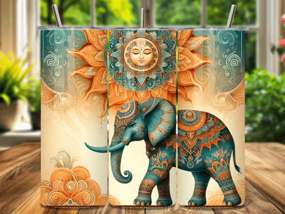 Download Mandala Elephant Boho Tumbler Wrap - Premium Bundle