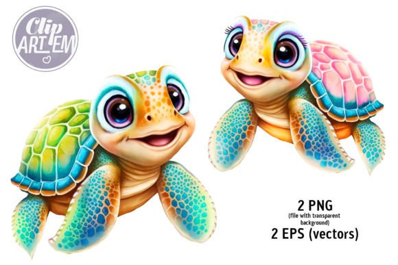 Download Boy and Girl Ocean Turtle Clipart Vector - Ocean turtle Collection