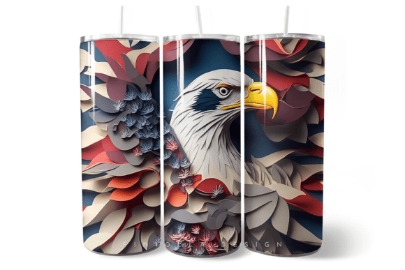 Download 3D Patriotic Eagle Tumbler Wrap - Patriotic eagle tumbler Collection